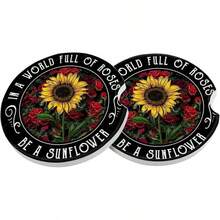 nuevoMaple Leaf - Juego de 2 posavasos de coche pequeños de 6,5 cm absorbentes de piedra para el día de Acción de Gracias, soporte para tazas de bebidas para mujeres y hombres, accesorios para automóviles - caballo de mar - Ver 9