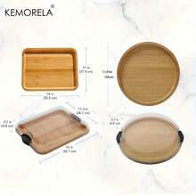 KEMORELA Large Charcuterie Plate With Lid, Easy To Carry Outdoor Clean Charcuterie Box, Cheese Board With Clapboard, Bachelor Party, Wedding Favor, Holiday, Christmas, Thanksgiving Wedding Favor (Round, Square)