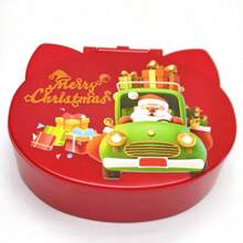 صندوق مجوهرات مطبوع عليه قطة بأذنين مع مرآة ، مناسب لتخزين وتعبئة المجوهرات والمستحضرات التجميلية ، صندوق هدايا عيد الميلاد الاحتفالي