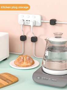 6/3/1pc Magnetic Cable Organizer - Black And White Cable Clips, Small , Suitable For Desktop Wall Mount, Mobile Phone Data Cable, Charging Cable, Desk, Home, Car And Office - Perfect For Technology Lovers And Students, Comes With Storage Holder And Cable Clip, No Drilling Required, Mark-Free Adhesive, Universal For Many Countries, Bathroom Accessories, Room Decor