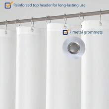 New N&Y HOME Fabric Shower Curtain Liner Long Stall Size 42 Width X 78 Length Inches, Hotel Quality, Washable, White, 42x78 - White 42"W x 78"L (Pack of 1) - View 4