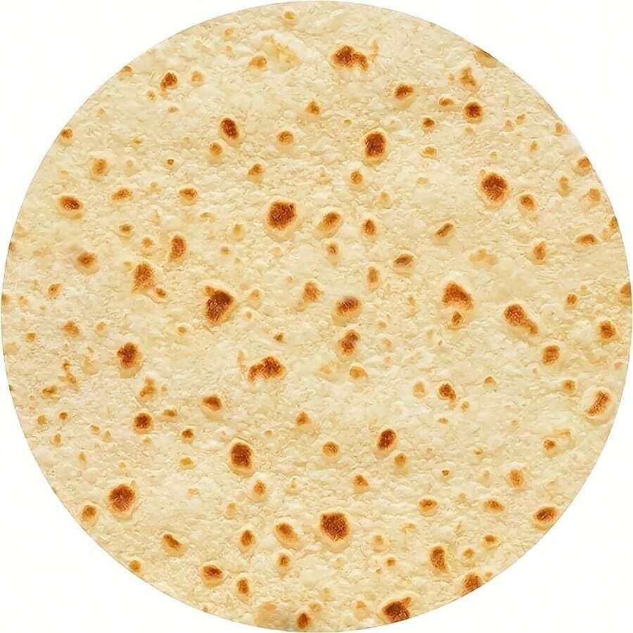 1 chiếc chăn Tortilla tròn vải nỉ mềm mại và ấm áp - Ấm áp và thoải mái cho ghế sofa, giường, văn phòng hoặc du lịch - Thiết kế thực phẩm vui nhộn và chân thực - Chăn quà tặng đa năng cho mọi mùa - Vàng - Xem 1