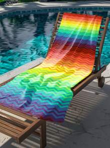 1 pièce Serviette de plage à rayures arc-en-ciel, serviette de plage en microfibre, serviette de plage super absorbante, serviette de très fort grammage, serviette de plage de voyage, serviette de piscine de sport, serviette de camping de salle de bain, serviette de yoga pour filles femmes adultes