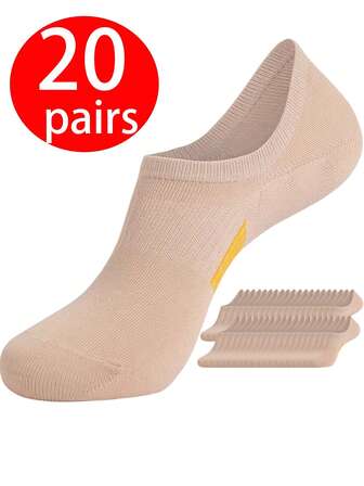 20pcs/10pcs/5pcs Women's Ankle Socks, Suitable For Daily Wear For Women And Men, Suitable For Running, Fitness, Hiking, Cycling, Basketball, Fashionable Unisex Short Ankle Socks