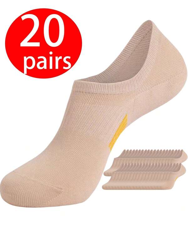 20pcs/10pcs/5pcs Women No-Show Socks, Suitable For Daily Wear For Both Men And Women, Suitable For Running, Gym, Hiking, Cycling, Sports, Fashionable Unisex Short Ankle Socks
