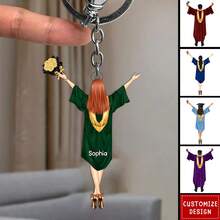 Personalized Graduation Acrylic Keychain Class Of 2025 - Multicolor - View 4