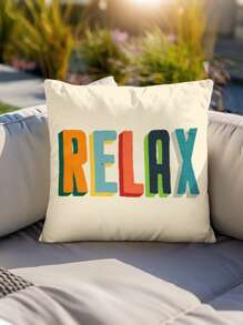 2pcs English Letter Pattern Decorative Pillow Cases, Square Pillow Covers With Letter Prints, No Pillow Inserts, Suitable For Sofa, Living Room