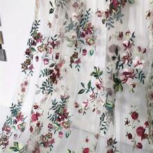 1 Piece Of Soft And Skin-Friendly Mesh Fabric With Colorful Embroidered Floral Lace Embroidery, Designed For DIY Sewing