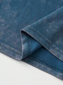 Shwiy 2pcs/Set Men's Washed Black Short Sleeve Top & Drawstring Shorts, Minimalist Fashion Outfit, Ramen Print T-Shirt & 5-Minute Shorts, Suitable For Spring/Summer Casual Wear, Anime & Manga Fan Gift, Street