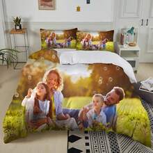 3PCS Customized Duvet Covers, Cute Cartoon Bedding, Personalized Duvet Covers, Photo Duvet Covers Made Of 100% Polyester Fabric With Digital Printing, Suitable For Both Boys And Girls, Teenagers, And Family Gifts. It Is Recommended To Have A Pixel Size Of Over 1000 - Multicolor - View 2