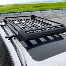 Roof Rack Basket Tray Aluminum Luggage Carrier With Crossbars And Wind Deflector Roof Rack For Cars SUVS And Trucks - Black - View 10
