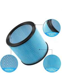 2 Pack Blue Replacement Cartridge Filter Compatible With Shop-Vac Shop Vac 90304, 90350, 90333,903-04-00,9030400,Fits Most 5 Gallon And Above Wet/Dry Vacuum Cleaners - Blue - View 4