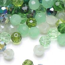200 piezas de cuentas redondas de vidrio verde de 4mm para hacer joyas y manualidades DIY