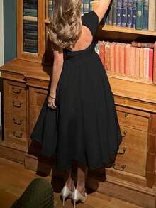 Women Summer Sleeveless Backless A Line Elegant Sundress Elegant Sexy Party Midi Dress Evening Clothes