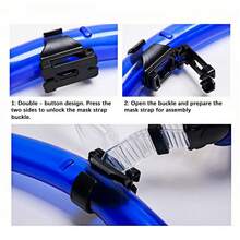 Equipo profesional de snorkel seco, tubo de snorkel de silicona para adultos para buceo, natación y entrenamiento, disponible en varios colores, artículos esenciales y accesorios para la playa, flotador de piscina - Multicolor - Ver 4