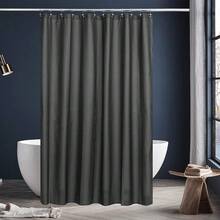 New N&Y HOME Fabric Shower Curtain Or Liner With Magnets Dark Charcoal Grey - Hotel Quality, Machine Washable, Water Repellent - Graphite Gray, 72x72 - 石墨灰 72 英吋寬 x 72 英吋長(1 包) - 查看 6