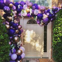 Purple Balloon Garland Kit Dark And Gold Arch Lavender Light Decoration For Princess Party Birthday