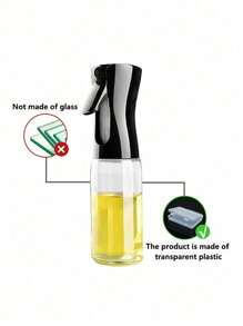 1 pezzo Spruzzatore per barbecue, dispenser trasparente, bottiglia creativa per olio da cucina con erogatore a spruzzo fine per condire, bottiglia spray in plastica utilizzabile per friggitrice ad aria, annaffiare i fiori, olio d'oliva, olio vegetale