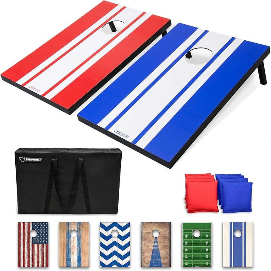 Classic Cornhole Set – Includes 8 Bean Bags, Travel Case And Game Rules (Choice Of Style) - 3'x2' Classic - View 1