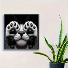 1PC Diamond Art Painting Kit Crafts Whimsical Cat Animal Set Stickers Cross Stitch DIY Room Home Decor Embroidery Rhinestones Bedroom Living Holiday Gift Accessories Diamond Painting Diamond Art