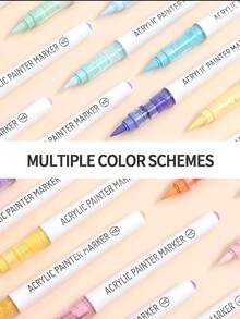 1支装126色丙烯马克笔，软头，适合学生使用，不透明，可混色，高品质美术用品，适合DIY，返校礼物