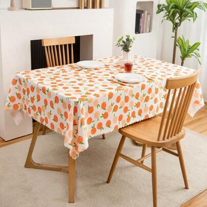 1 قطعة من مفرش الطاولة ذو نمط زهري برتقالي كرتوني، متعدد الاستخدامات لديكور المنزل والمطبخ وغرفة الطعام والتخييم بالخارج، كحصيرة أرضية