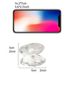 1 件创意独特的釉面水晶贝壳形桌面装饰，透明玻璃材质个性化梳妆台装饰工艺品，派对庆祝水晶蝴蝶装饰配件