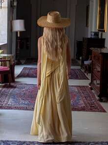 Elisanya Color Block Ribbon Cocktail Dress, Minimalist & Stylish, Suitable For Summer - Yellow - View 4