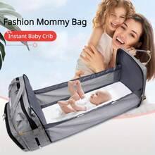 Baby Changing Bag Diaper Bag Large Nappy Backpack With Portable Changing Mat UK - Grey - View 7