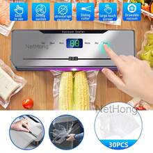NetHong Automatic Vacuum Sealer Sealing Machine Dry Moist Built-In Cutter + 30 Food Bags - Silver - View 5