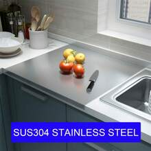 1pc Stainless Steel Kitchen Rolling Dough Board, Cutting Board, Fruit Block, Large Size Pastry Kneading Board, Household