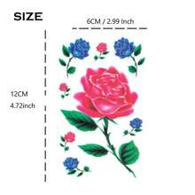 Flower Realistic Temporary Tattoos, Small Tiny Fake Rose Tattoo Stickers, 10 Sheets For Women Girls Adults Makeup On Body Face Hand Finger Arm Neck Wrist, Sexy Party Supplies Favors