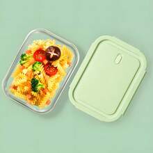3件套玻璃饭盒套装含3件餐具和保温袋，大容量透明盖厚玻璃，可微波炉加热，适合上班族、学生带饭、水果 - 彩色 - 查看 9