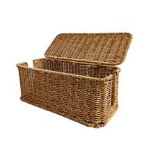 Rustik stil rottingmaterial Rektangulär Power Strip förvaringslåda