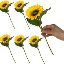 2/4/6pcs Artificial Sunflower Branches - Plastic Sunflowers, Suitable For Home Decoration, New Home Opening Gifts, Birthday Celebrations, Spring And Summer Desktop Decoration, St. Patrick's Day And Easter Bouquets