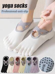 1/3/6 Pairs Women's Multi-Color Professional Yoga Socks, Non-Slip Silicone Boat Socks For Pilates, Indoor Flooring, Suitable For Autumn/Winter, Spring/Summer Sports Wear