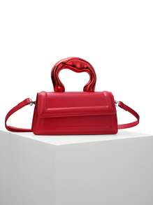 DareSee Sac à bandoulière carré imperméable, léger, portable, classique, décontracté, minimaliste, personnalisé, rouge, pour adolescentes, femmes, étudiantes, enseignantes, débutants et employés de bureau. Parfait pour le bureau, le travail, les affaires, les trajets. Idéal pour l'automne, Noël, l'hiver et les cadeaux de Noël