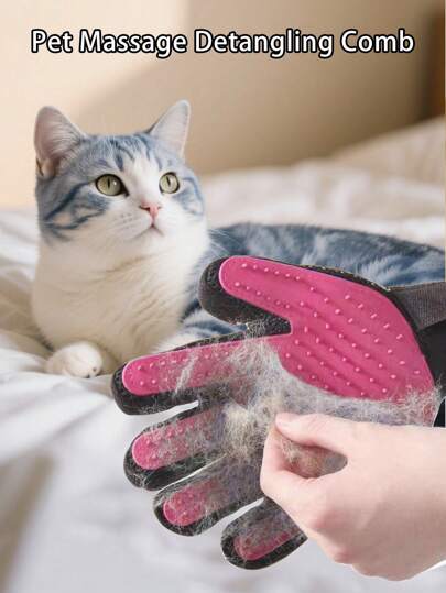 1 Piece Pet Hair Removal Massage Cleaning Gloves, Cleaning And Grooming, No Harm To Couples, Cat And Dog Grooming Gloves 1 Piece Right Hand