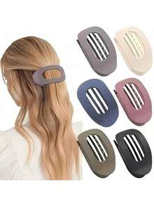 1 pieza/4 piezas/5 piezas/6 piezas Pinza de pelo de caimán grande de unicolor elegante mate y retro, con fijación de engranaje, antideslizante, para decorar el cabello, adecuado para uso diario, fiesta y reunión, accesorios para el cabello, pasadores para el cabello