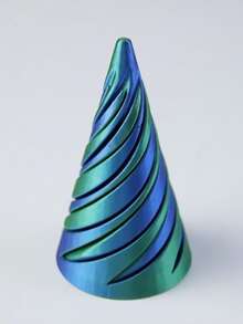 1pc Multi-Size Double-Sided Spiral Cone 3D Printing Decompression Spin Toys, Spiral Stereo Structure Decor, Perfect Gift For Christmas, Birthday Party - Multicolor - View 19