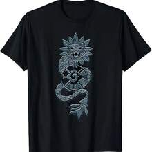 Quetzalcoatl  Serpent Mayan Stone Inca Toltec T-ShirtUnisex T-Shirts For Men Women Summer Tees Cotton Luxury Brand Vintage - Black - View 1