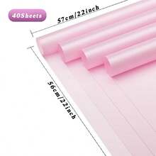 40 Sheets Floral Wrapping Paper, Solid Color, Approx. 22*22 Inch, Plastic Material, Gift Packaging, Party Decoration, Flower Gifting, Suitable For Valentine's Day, Mother's Day, Christmas, Wedding, Birthday Party, Anniversary And Any Occasions