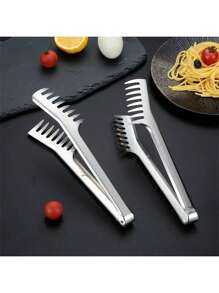 1 pièce Pinces à pâtes en acier inoxydable de 9,4 po/24 cm, pinces à servir les pâtes italiennes avec poignée en acier inoxydable, serveur à pâtes réutilisable, ustensiles de cuisine et accessoires