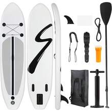 Stand Up Paddling Board 305cm Adults Inflatable Stand Up Paddle With All Accessories, For All Skill Levels, 200kg Load Capacity For 2 People - 黑與白 - 查看 1