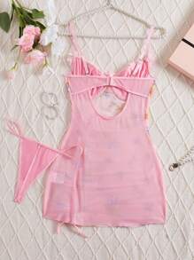 Lingerie sexy, robe érotique rose romantique à lanières, design sexy et charmant, stimulant une imagination et une passion infinies, dégageant une atmosphère romantique