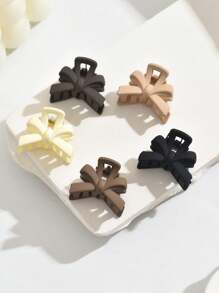 5 piezas Mini Pasador de mariposa negro mate, Diadema de princesa con pasador lateral, Longitud aproximada de 2.7 cm, Pasador de pelo tipo pinza para el invierno, Accesorios de pelo para mujer, Lazos para outfits de vacaciones