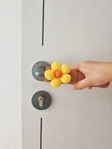 1/2 piezas Cubiertas de manijas de puerta con diseño floral marrón, protege la pared y la cerradura contra daños, antiestática, aislante, apta para uso con mano izquierda y derecha