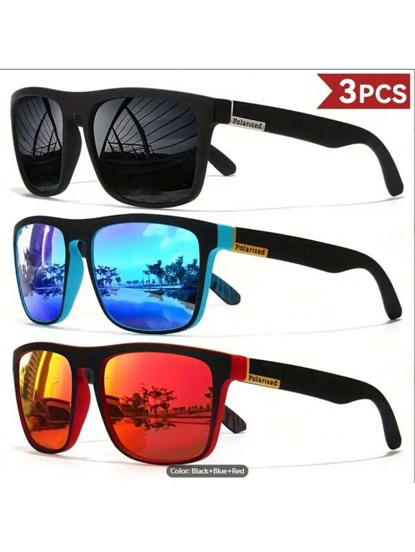 1 peça, óculos de sol quadrados polarizados clássicos e estilosos, conjunto polarizado com armação quadrada, para homens e mulheres, esportes ao ar livre, festas, férias, viagens, direção, pesca, acessórios para fotos