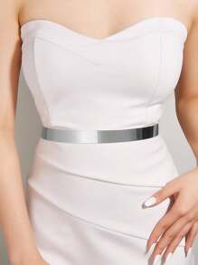 1pc Women's High-End Metallic Waist Belt, Suitable For Daily Matching, Festivals, Parties, Weddings And Gatherings