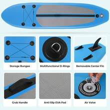 Stand Up Paddling Board 305cm Adults Inflatable Stand Up Paddle With All Accessories, For All Skill Levels, 200kg Load Capacity For 2 People - 藍色 - 查看 3